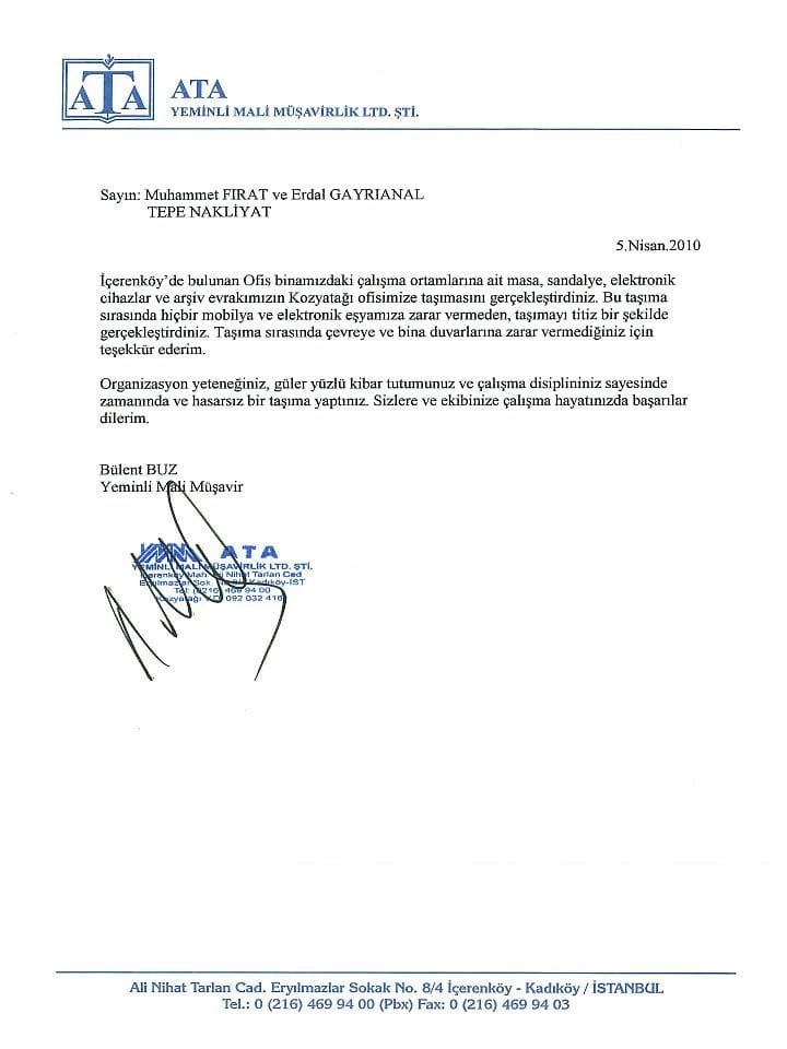 Kurumsal evden eve nakliye firması
